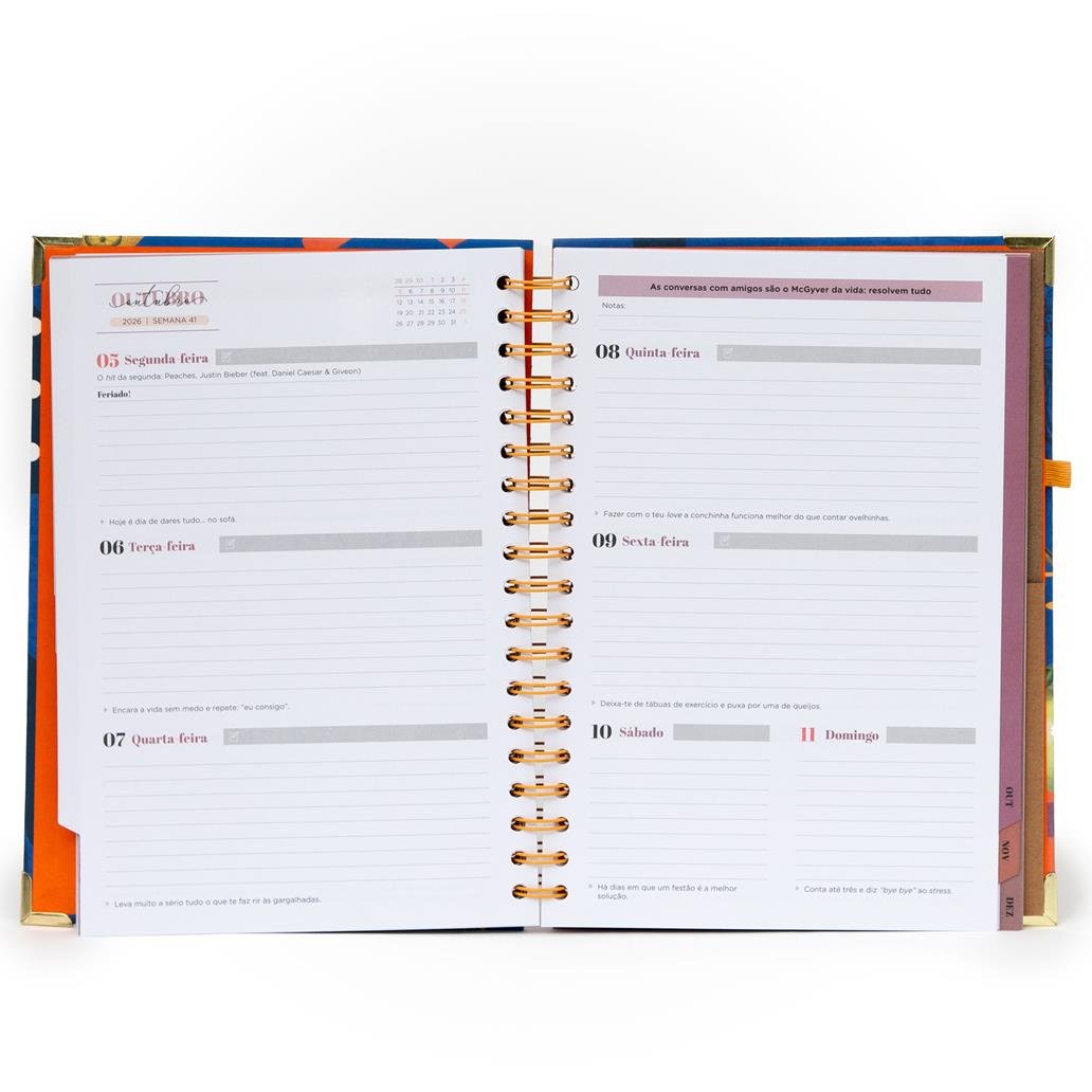 Conjunto de Agenda Office 2026 Semanal Grande + Esferográfica - Non stop como estilo de vida - Papelaria Encantada