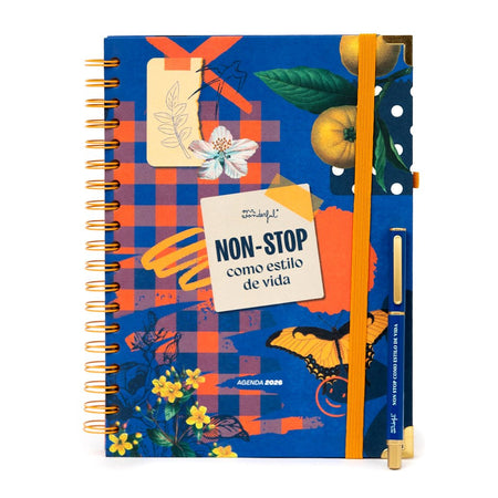 Conjunto de Agenda Office 2026 Semanal Grande + Esferográfica - Non stop como estilo de vida - Papelaria Encantada