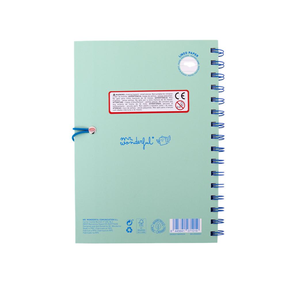 Conjunto de caderno A5 com pins - Verde - Mr. Wonderful - Papelaria Encantada