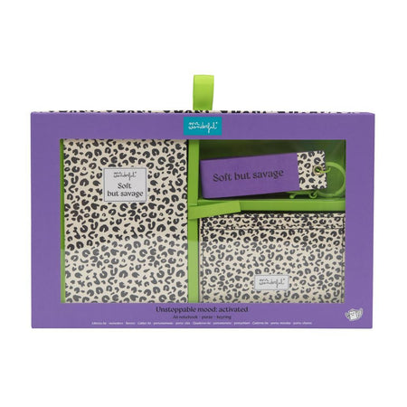Conjunto de caderno A6 + porta moedas + porta - chaves estampado animal com bolinhas Mr.Wonderful - Papelaria Encantada