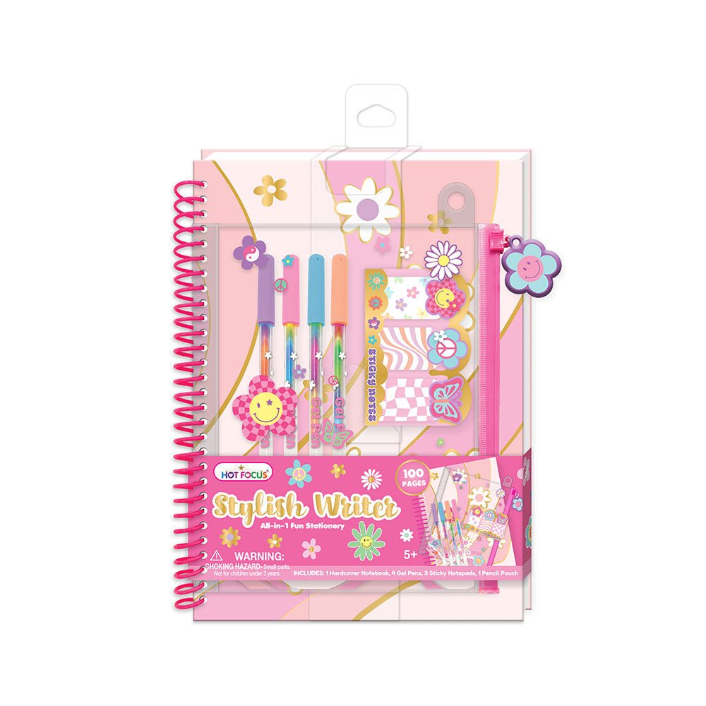 Conjunto de escrita Moderna Groovy Flower - Papelaria Encantada