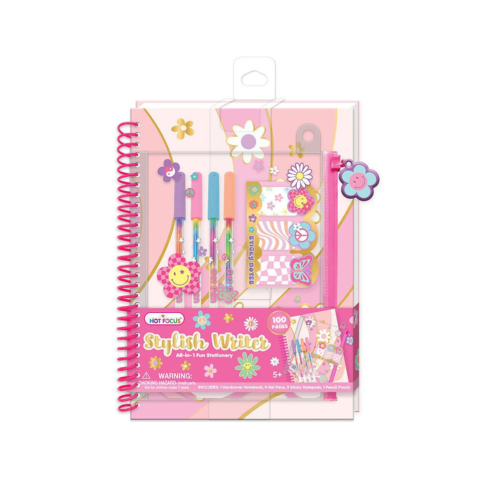 Conjunto de escrita Moderna Groovy Flower - Papelaria Encantada