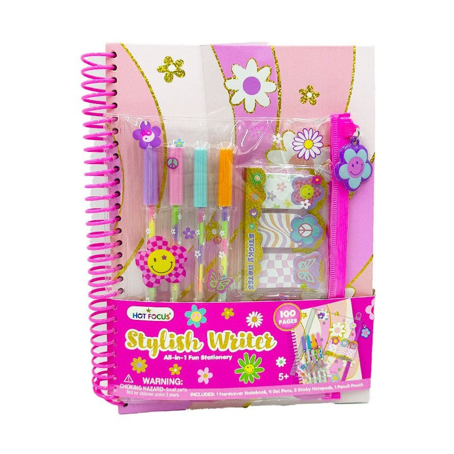 Conjunto de escrita Moderna Groovy Flower - Papelaria Encantada