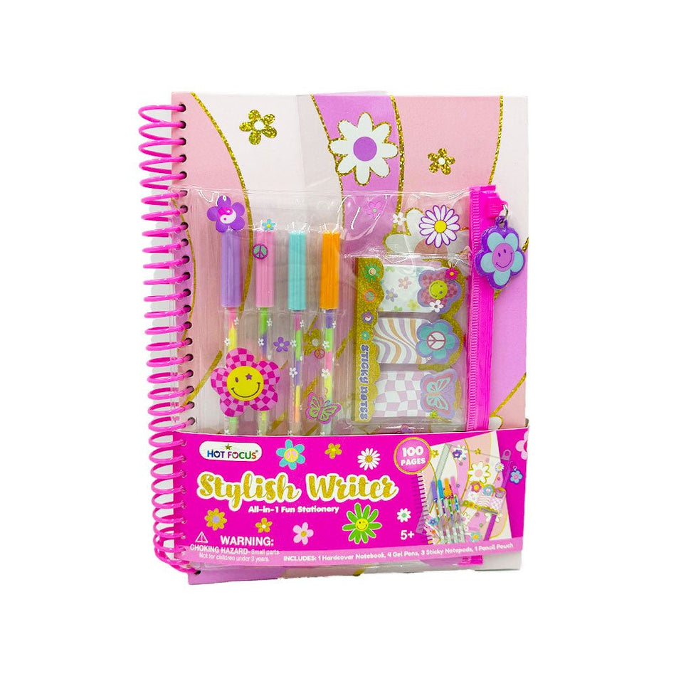 Conjunto de escrita Moderna Groovy Flower - Papelaria Encantada