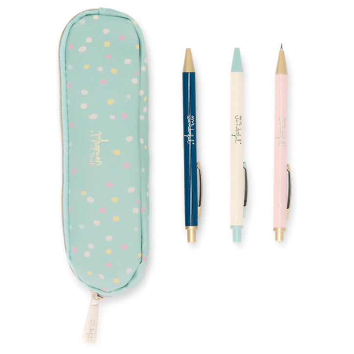 Conjunto de Escrita - Polka Dots Mr. Wonderful - Papelaria Encantada