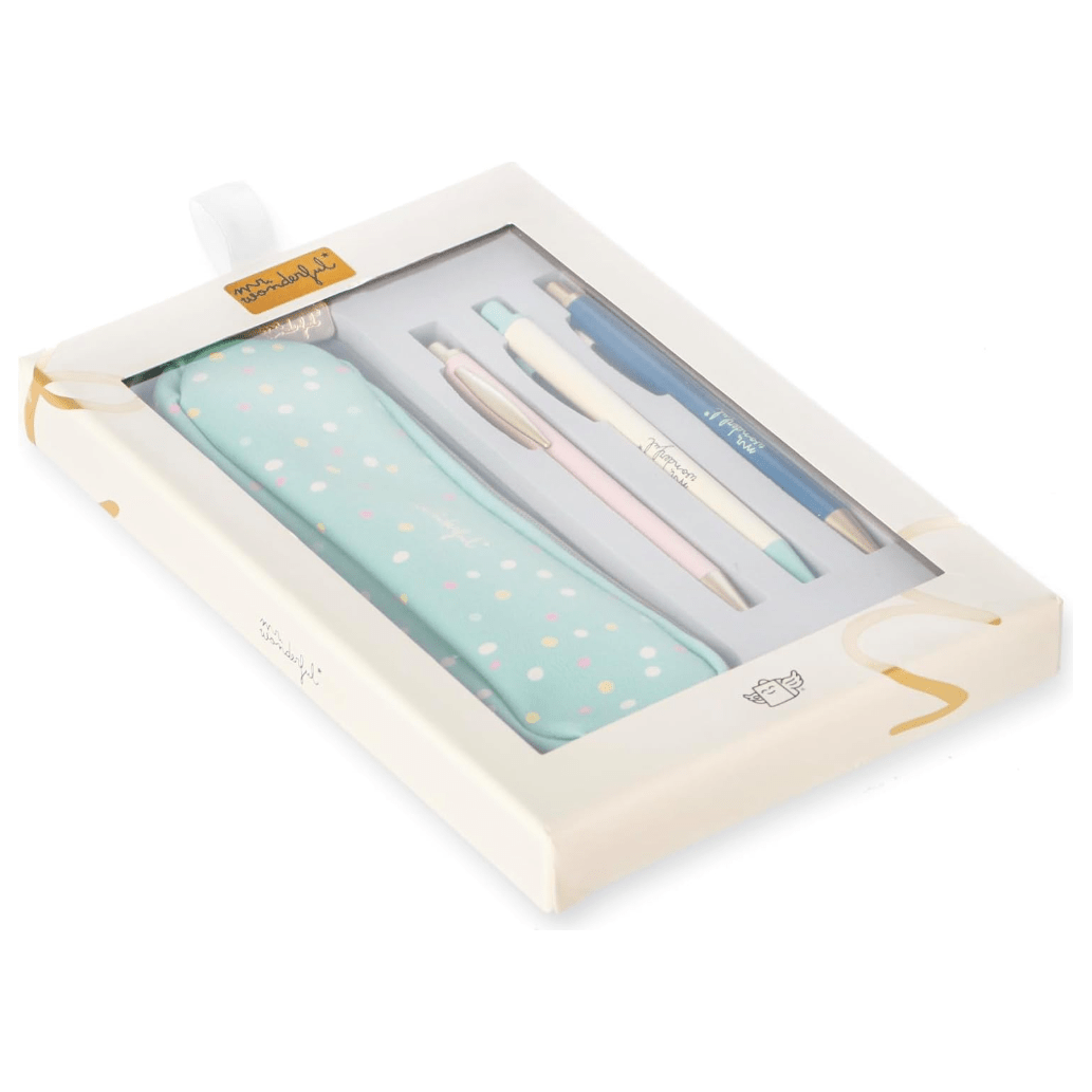 Conjunto de Escrita - Polka Dots Mr. Wonderful - Papelaria Encantada