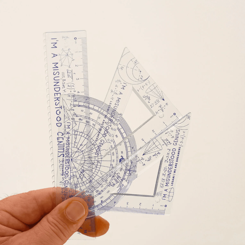 Conjunto de geometria Genius - Você arrasa! Legami - Papelaria Encantada