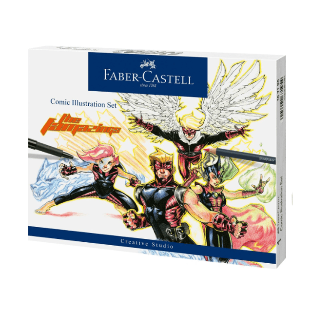 Conjunto de ilustrações em banda desenhada - Faber - Castell - Papelaria Encantada
