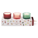 Conjunto de presente de Natal com 3 taças de vidro - Papelaria Encantada