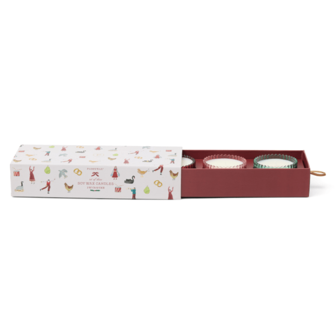 Conjunto de presente de Natal com 3 taças de vidro - Papelaria Encantada