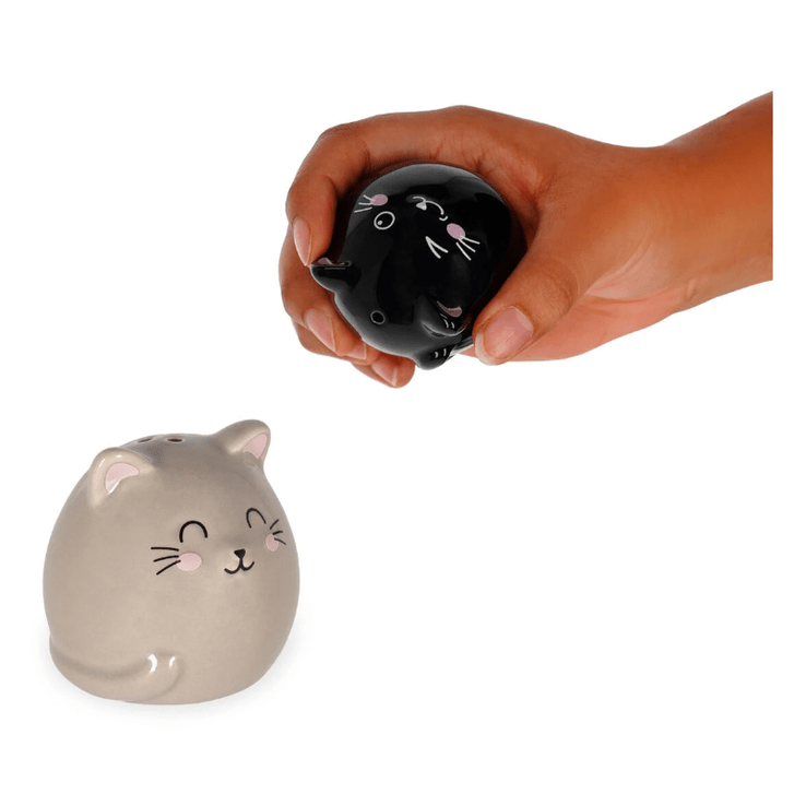 Conjunto de Saleiro e Pimenteiro de Cerâmica Gatos Legami - Papelaria Encantada