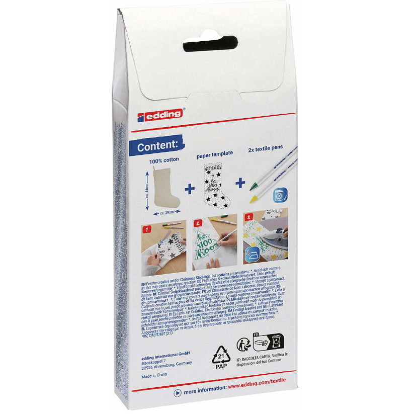Conjunto Edding criativo de Natal Arvore - Papelaria Encantada