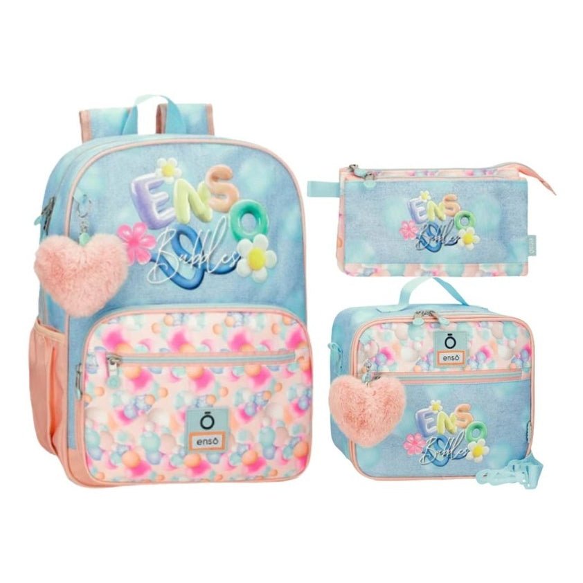 Conjunto Enso Bubbles (Mochila38cm+Lancheira+Estojo) - Papelaria Encantada