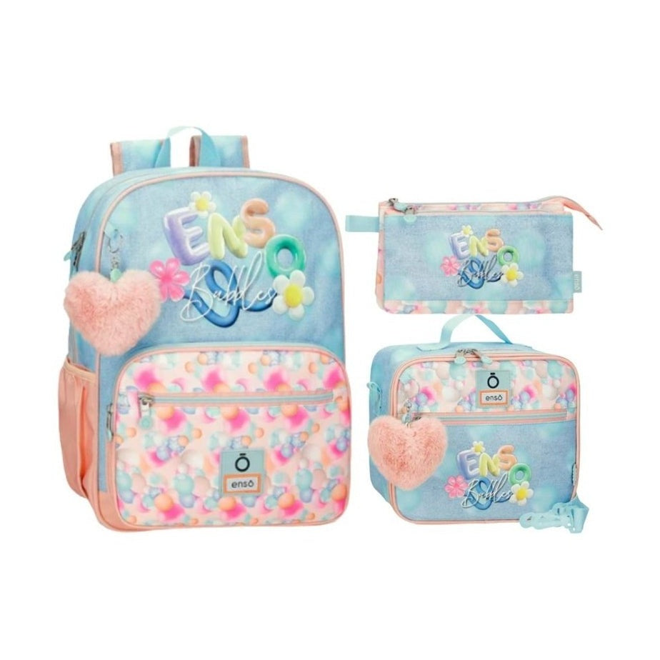 Conjunto Enso Bubbles (Mochila38cm+Lancheira+Estojo) - Papelaria Encantada