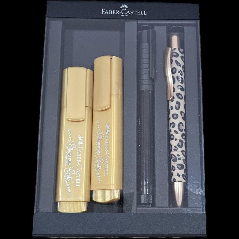 Conjunto Faber - castell Poly Ball Leo Natural Instinct + Broadpen + Textliners - Papelaria Encantada