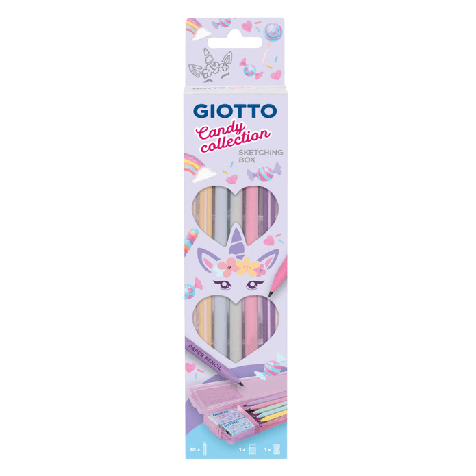 Conjunto Giotto Candy Collection 10 lápis + afia + borracha - Papelaria Encantada