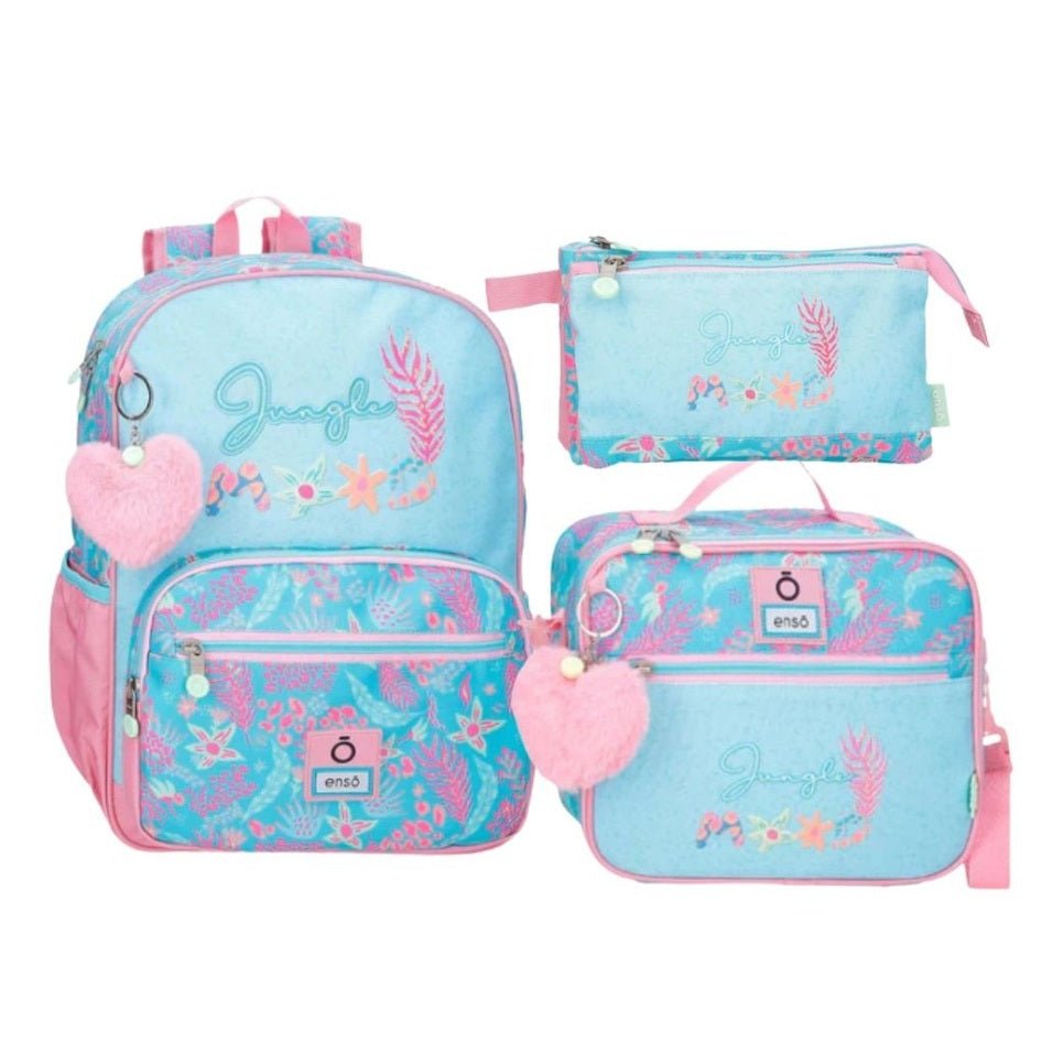 Conjunto Jungle (Mochila+Lancheira+Estojo) - Papelaria Encantada