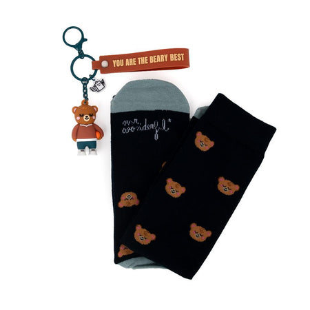 Conjunto Meias + Porta - chaves Urso - You are the beary best - Mr. Wonderful - Papelaria Encantada