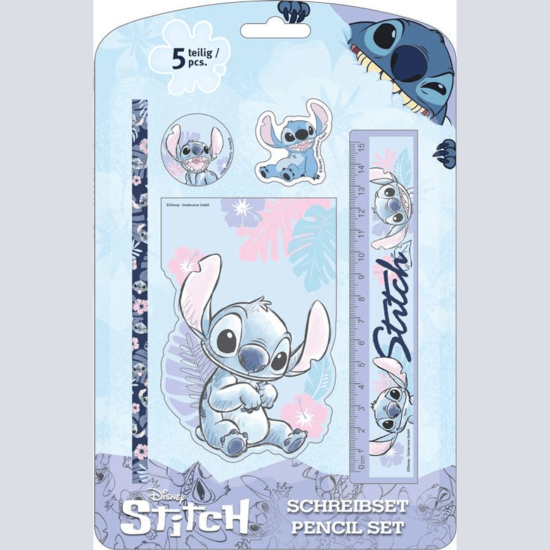 Conjunto papelaria Stitch com 5 peças - Papelaria Encantada
