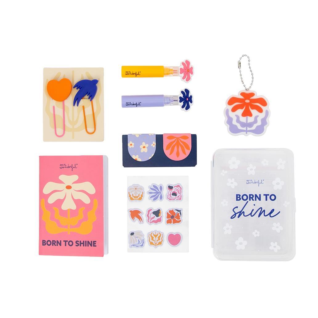 Conjunto para decorar a tua Agenda - Born to shine - Mr.wonderful - Papelaria Encantada