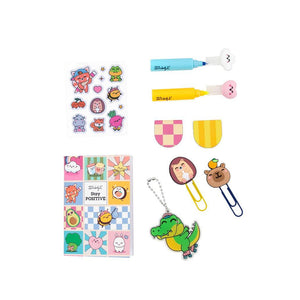 Conjunto para decorar a tua Agenda - Stay positive - Mr.wonderful - Papelaria Encantada