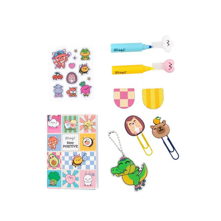 Conjunto para decorar a tua Agenda - Stay positive - Mr.wonderful - Papelaria Encantada