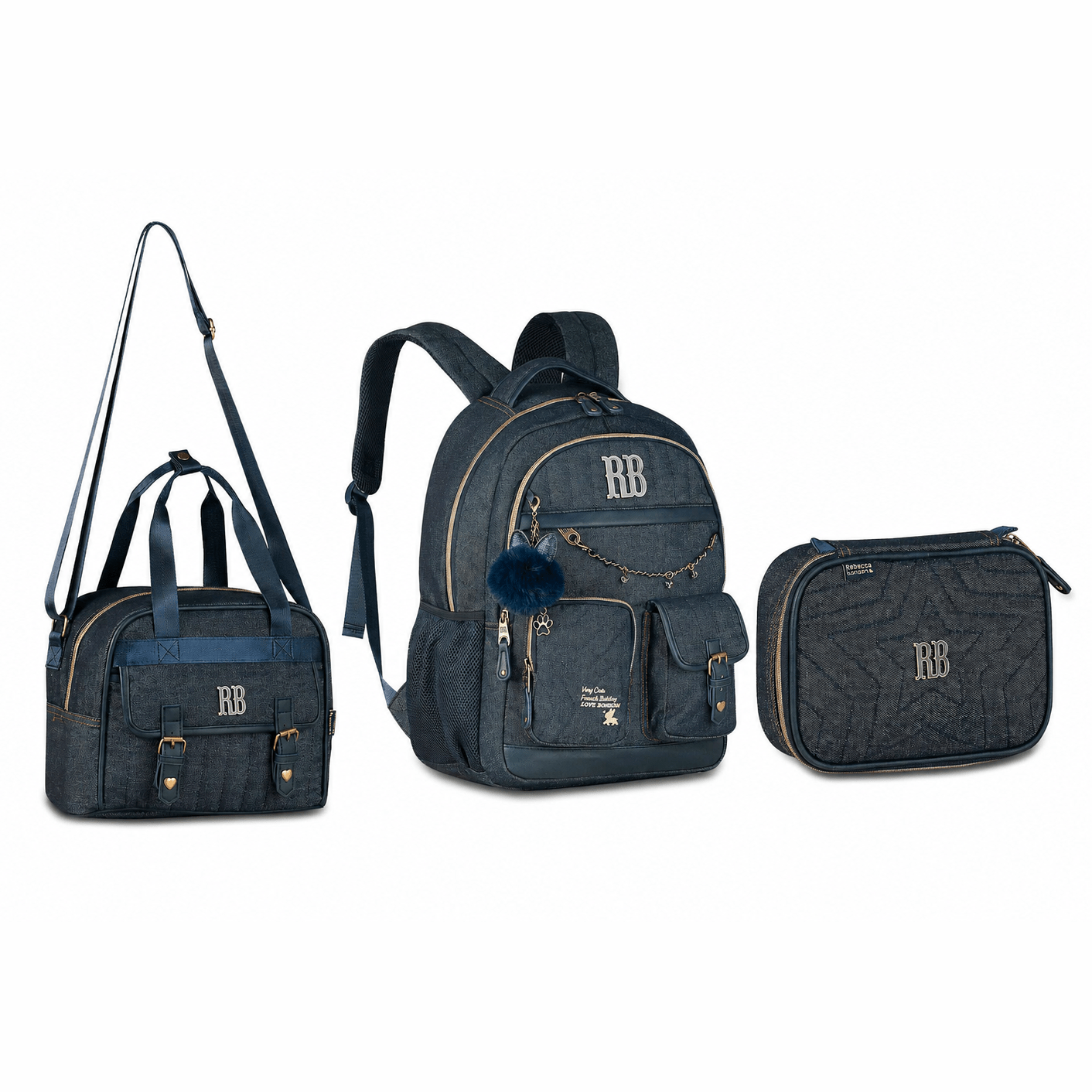 Conjunto Rebecca Bonbon Mochila+Estojo+Lancheira "ganga" - Papelaria Encantada