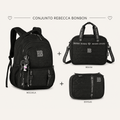 Conjunto Rebecca Bonbon Preto Mochila+Estojo+Lancheira - Papelaria Encantada