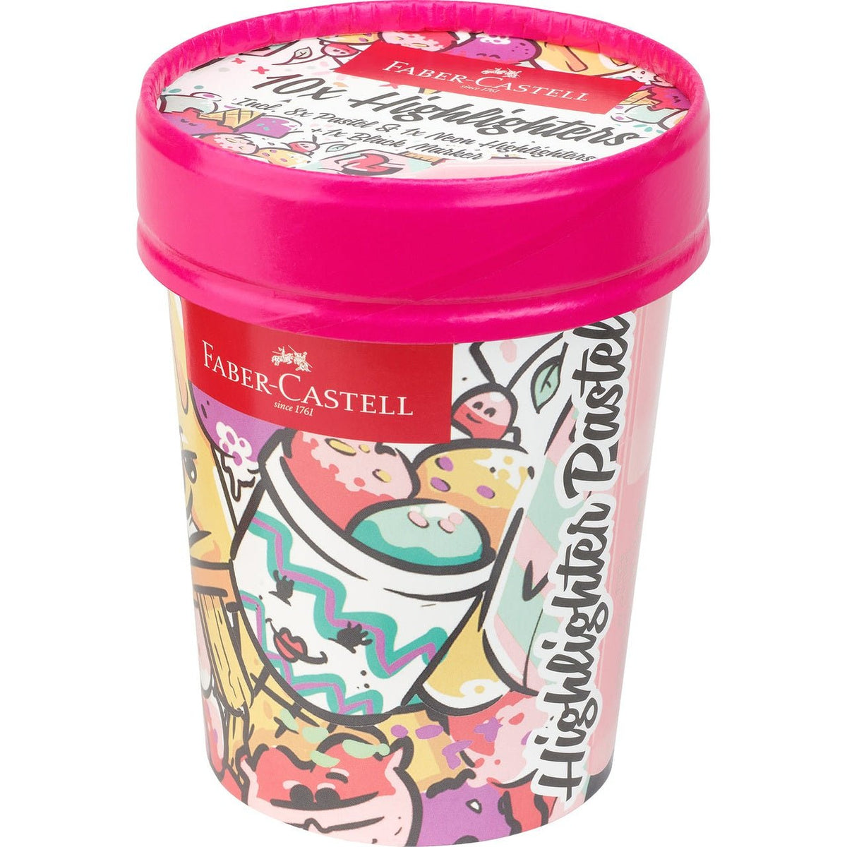 Copo Gelado Textmarker TL C/ 10 unidades Faber - Castell cores pastel - Papelaria Encantada