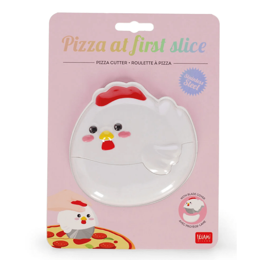 Cortador de Pizza - Galinha - Pizza na Primeira Fatia - Legami - Papelaria Encantada