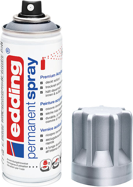 Spray acrílico permanente edding 5200 de 200 ml Prata