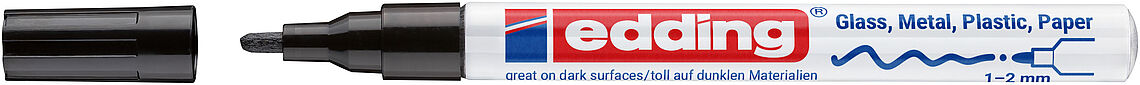 Marcador Edding 751 1–2 mm – Preto