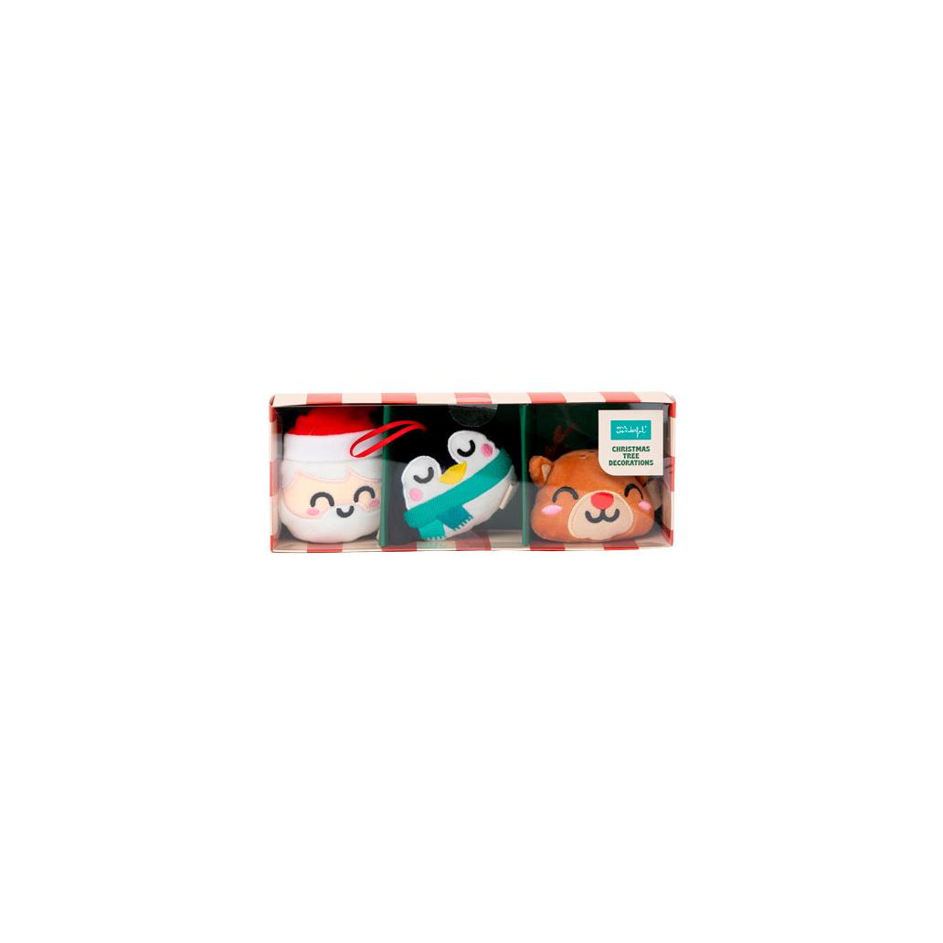 Decorações de Natal para uma árvore de sonhos - Pai Natal, pinguim e rena - Papelaria Encantada