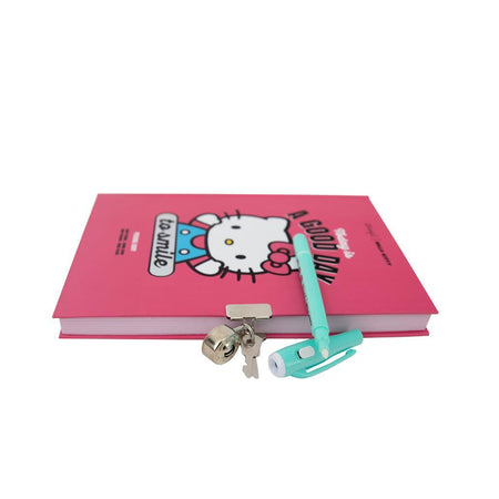 Diário pessoal + Esferográfica com tinta normal e invisível Hello Kitty - Never stop dreaming - Papelaria Encantada