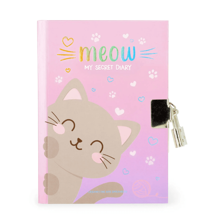 Diário Secreto com Cadeado - Meu Diário Secreto Gato Legami - Papelaria Encantada