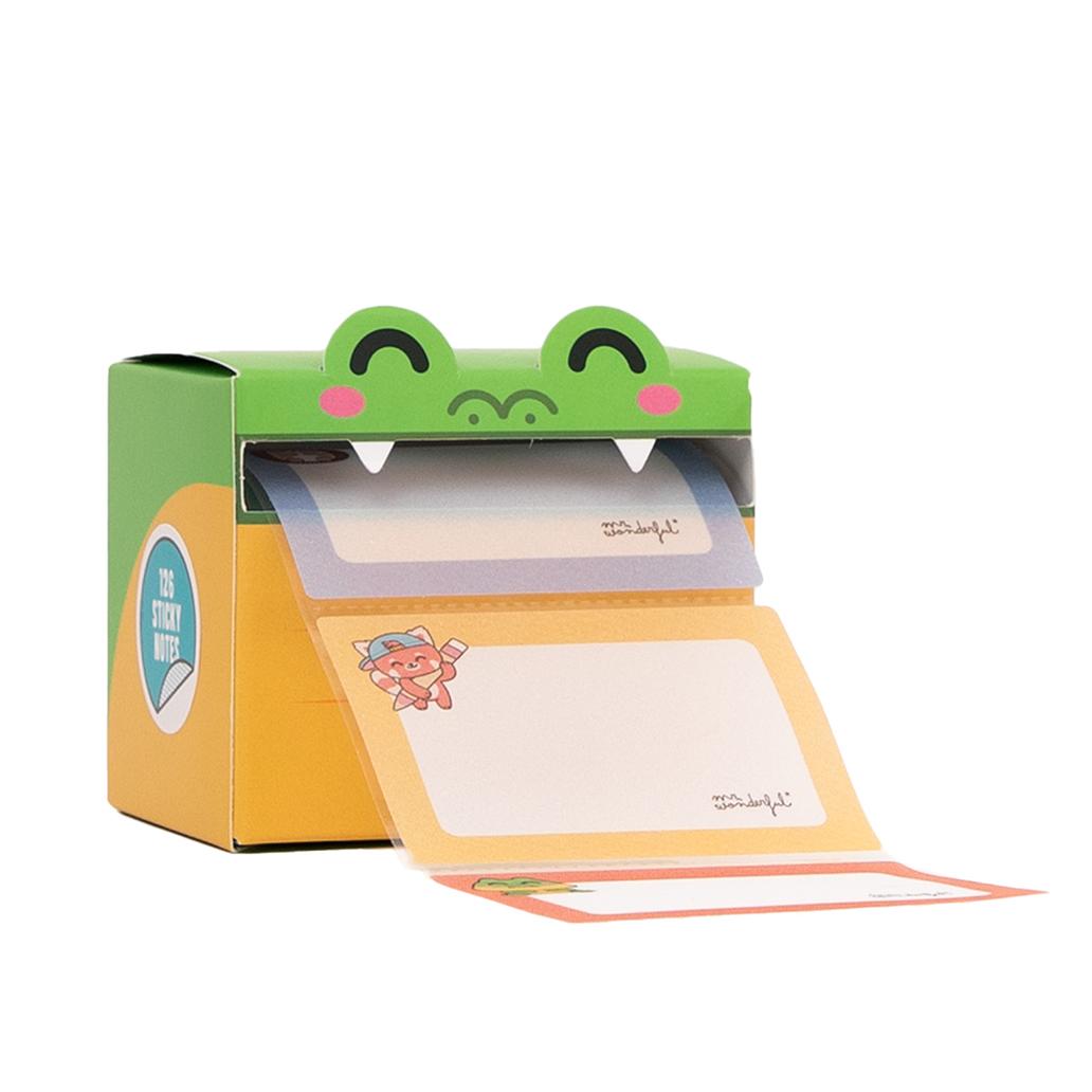 Dispensador de Notas Adesivas Transparentes Crocodilo Mr.wonderful - Papelaria Encantada