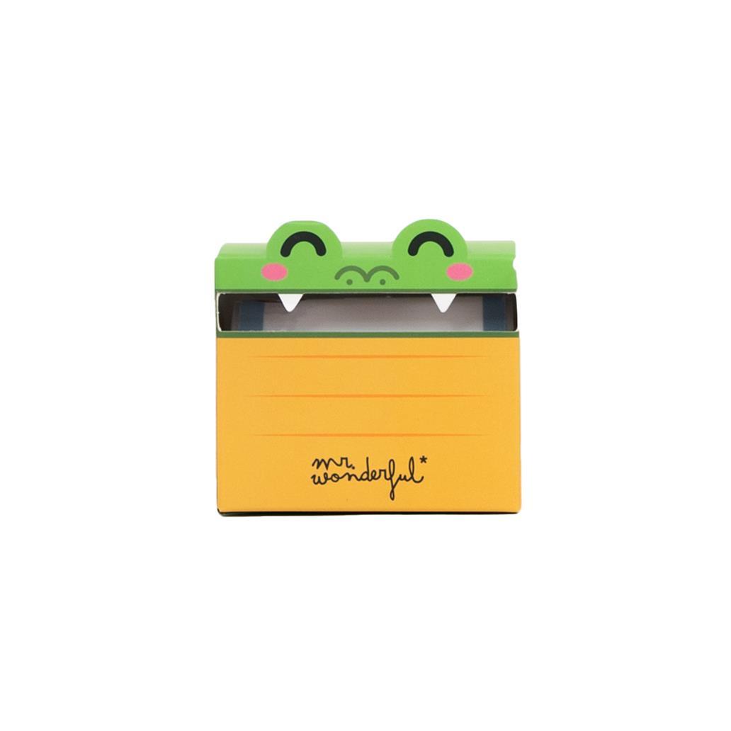 Dispensador de Notas Adesivas Transparentes Crocodilo Mr.wonderful - Papelaria Encantada