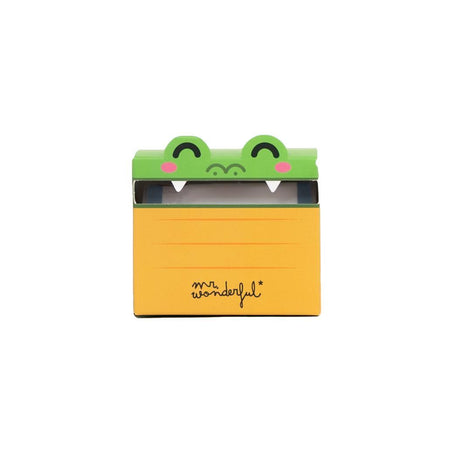 Dispensador de Notas Adesivas Transparentes Crocodilo Mr.wonderful - Papelaria Encantada