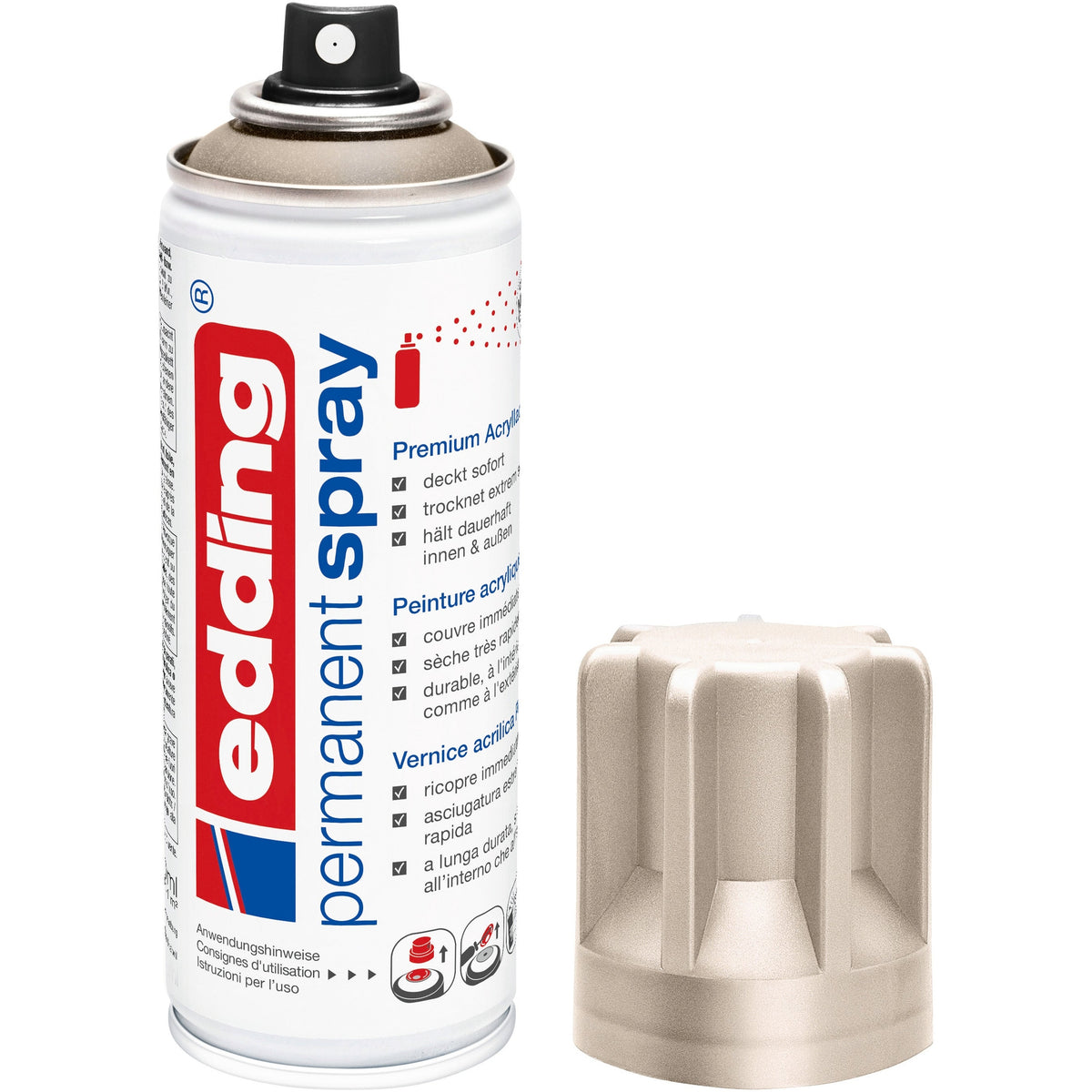 Spray acrílico permanente edding 5200 de 200 ml Ouro Champagne Mate