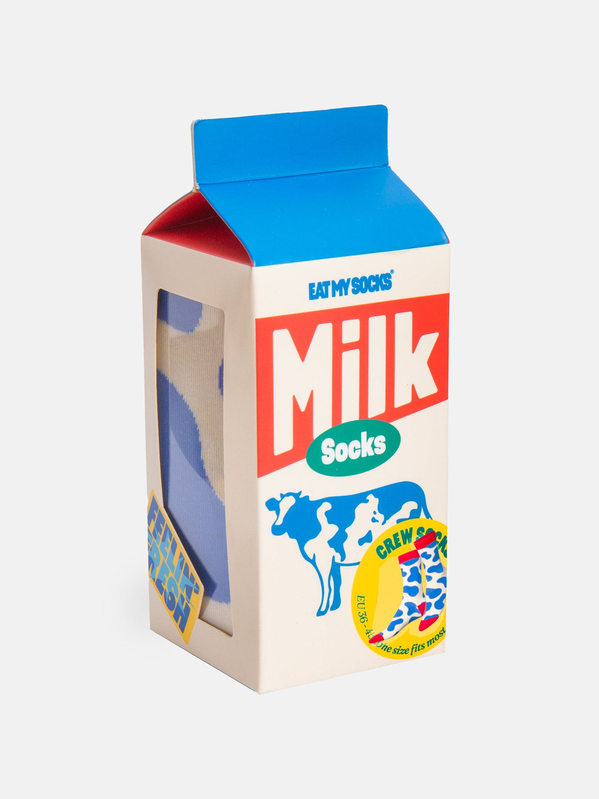 Meias Eat My Socks Milk - embalagem Pacote de leite