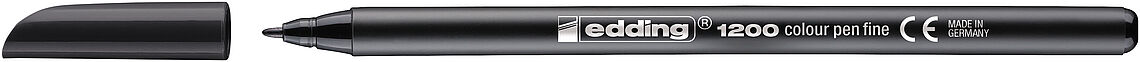 Marcador edding 1200 Colourpen Ponta Fina 1 mm — Preto