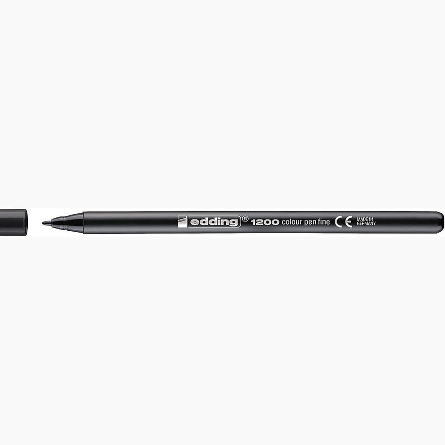 Marcador edding 1200 Colourpen Ponta Fina 1 mm — Preto