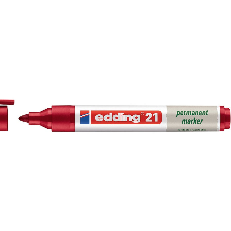 Marcador Permanente edding 21 EcoLine 1,5–3 mm — Vermelho