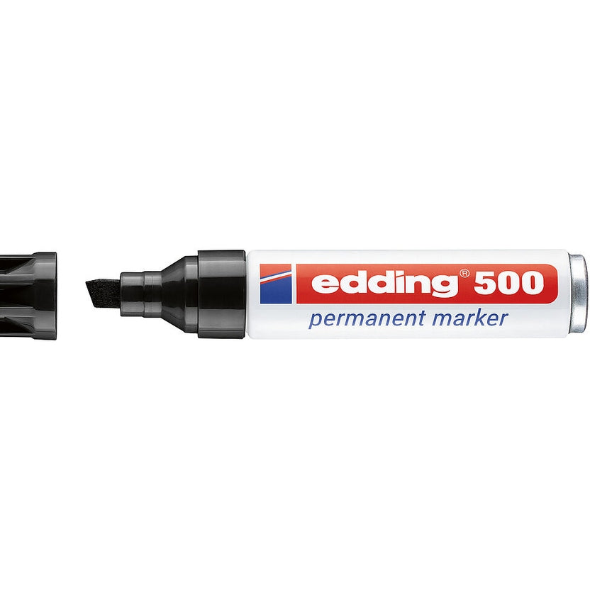 Marcador Permanente edding 500 Ponta Biselada 2–7 mm — Preto