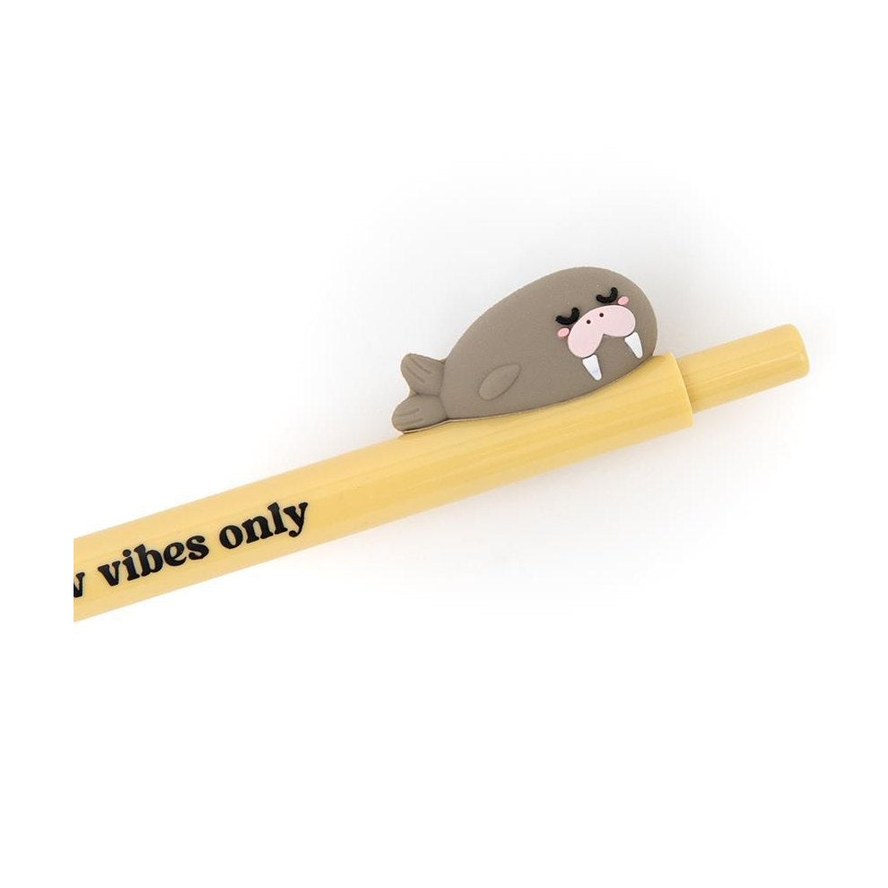 Esferográfica 3D Morsa Lazy Bo - bo - Slow vibes only - Mr. Wonderful - Papelaria Encantada