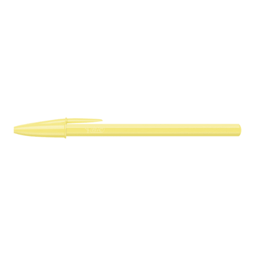 Esferográfica BIC Cristal Amarelo Pastel 1 mm - Papelaria Encantada