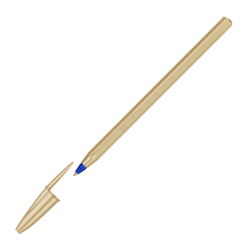 Esferográfica BIC Cristal Glace 1 mm dourado - Papelaria Encantada