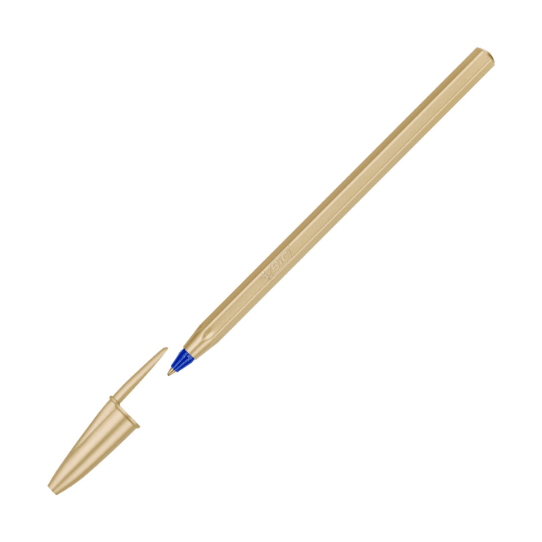 Esferográfica BIC Cristal Glace 1 mm dourado - Papelaria Encantada