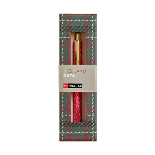 Esferográfica Miquelrius em Rafia Highland Days Vermelho - Papelaria Encantada