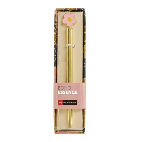 Esferográfica Miquelrius Toalla Boho Essence Flor Rosa - Papelaria Encantada